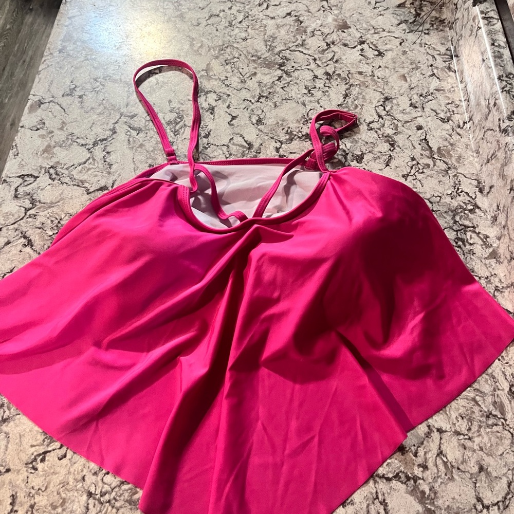 Bright Pink Strappy Swim Top